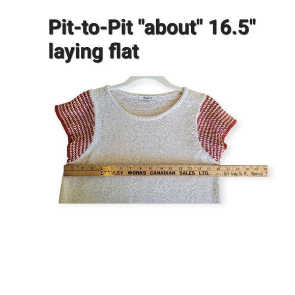 Madewell Ivory and burnt orange Striped Sleeve Tee - Picture 8 of 13